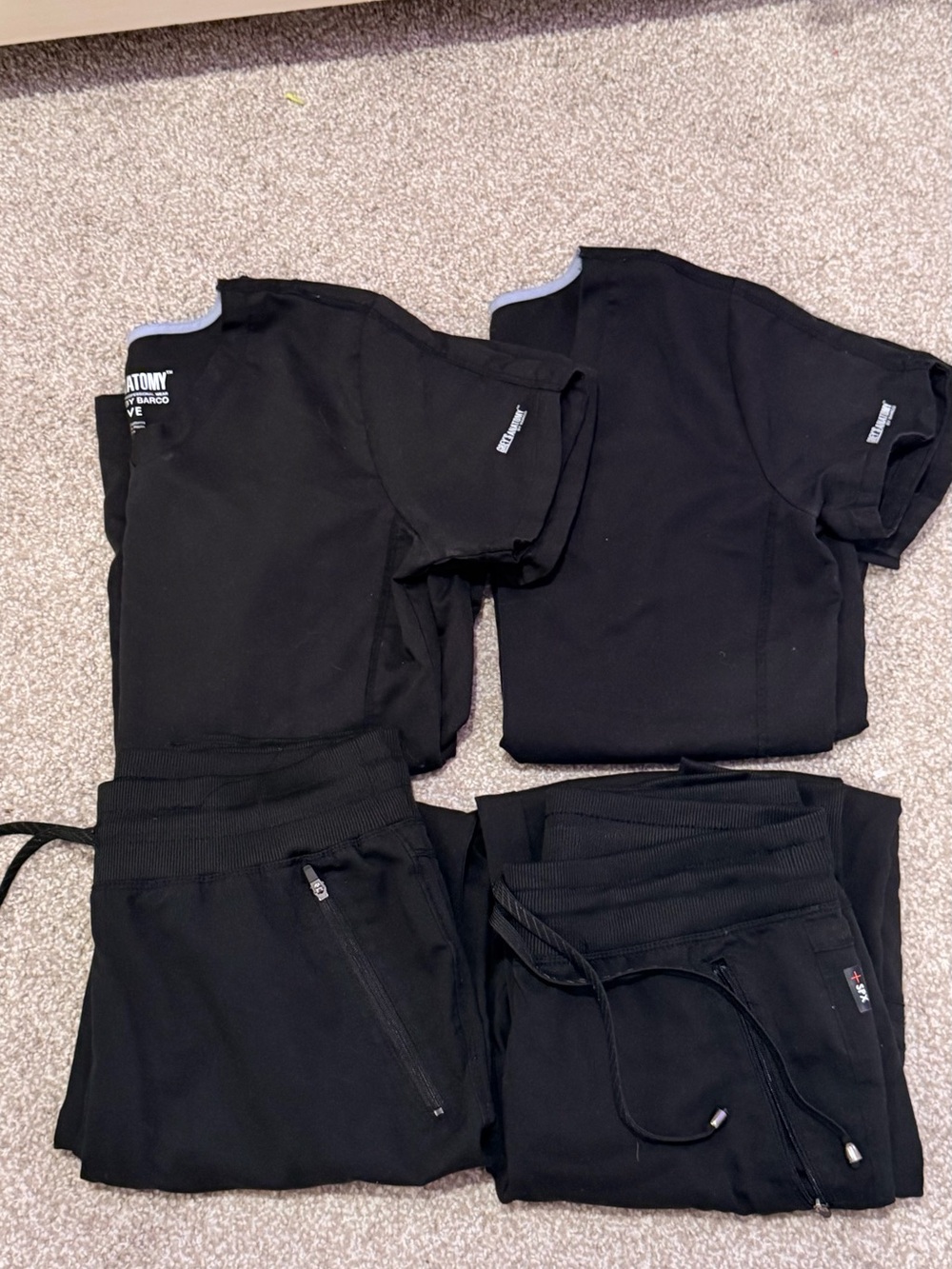 Grey's Anatomy Women's 2 set Black Scrub Tops & Joggers